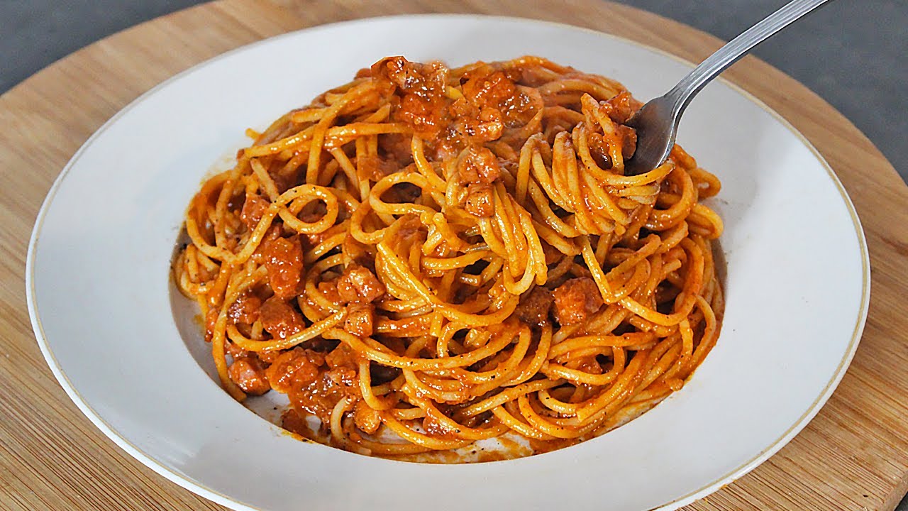 ТАК ХОРОШО, КАК АМАТРИЧАНА! 🍝😋 Быстрый и легкий рецепт спагетти! Попробуйте 😊