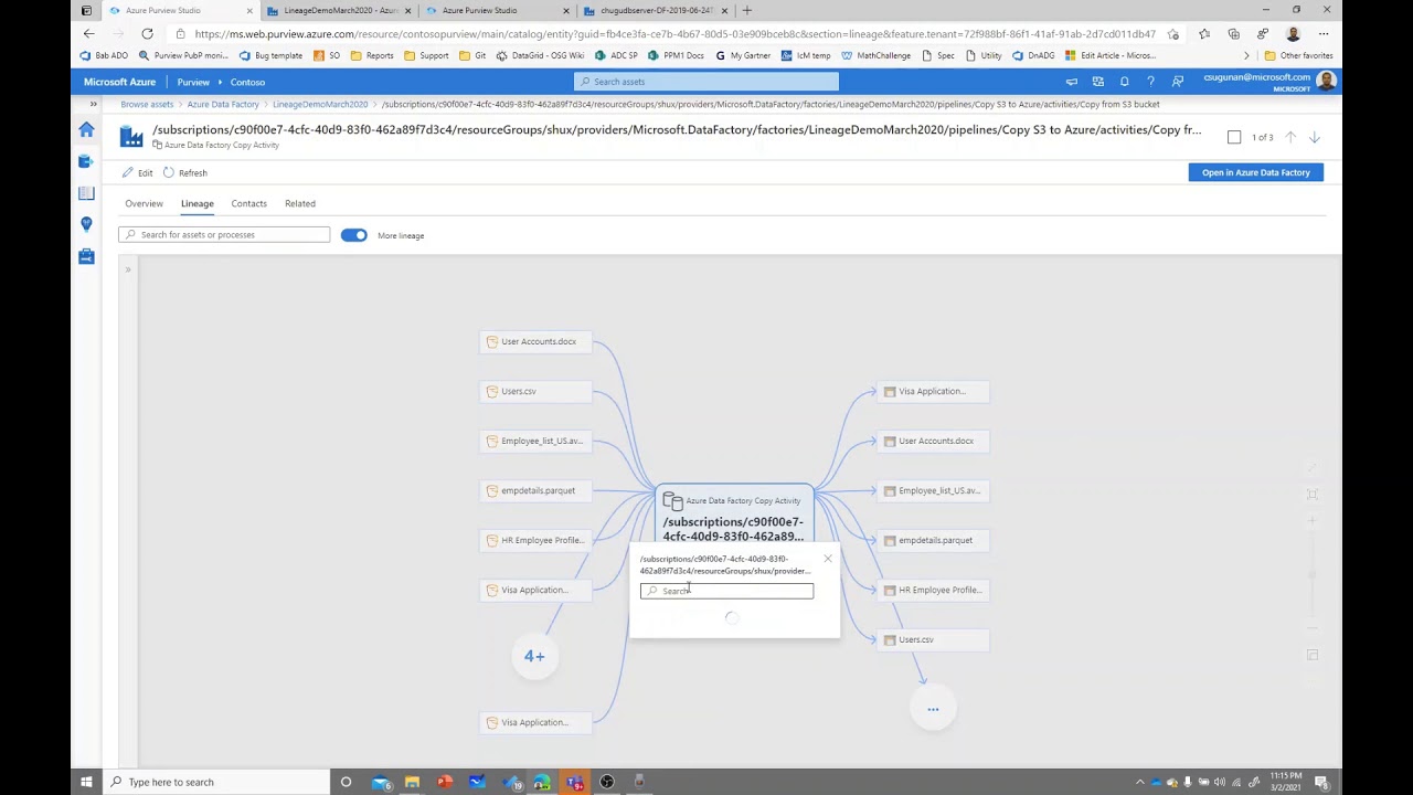 Автоматизированное определение происхождения из Azure Data Factory