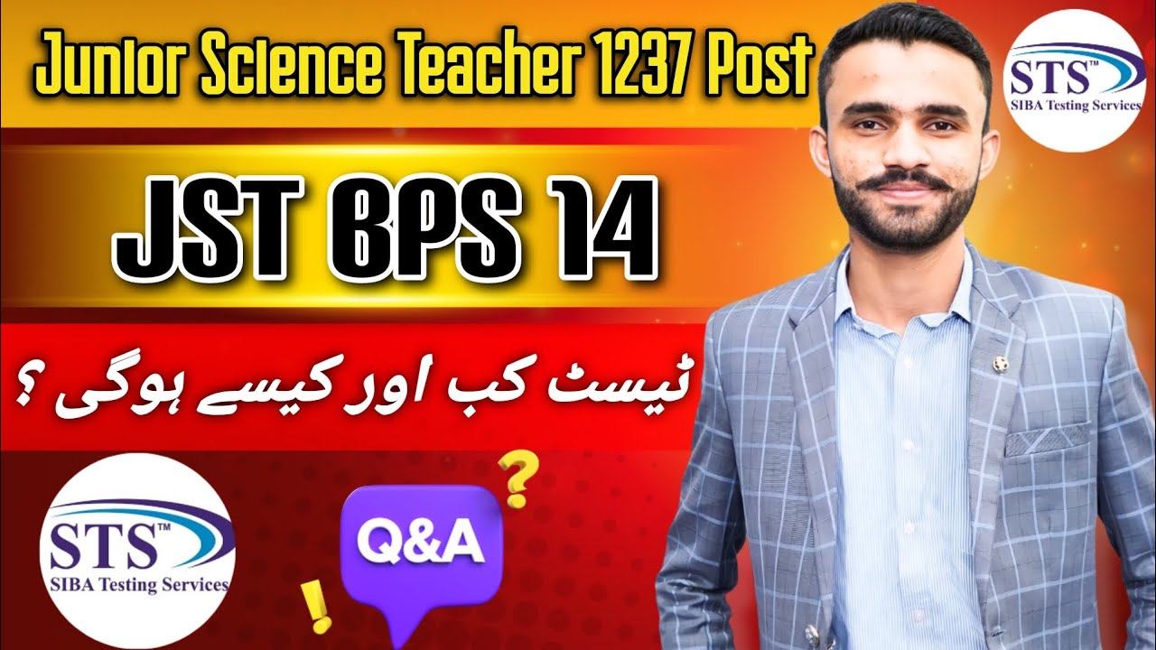 JST Junior Science Teacher Test | STS JST BPS 14 | STS JST Test 2025