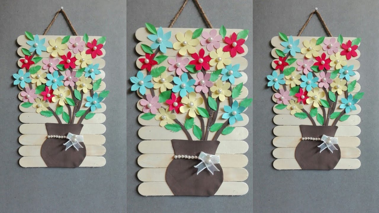 New Popsicle sticks Wall Hanging | Easy Wall Decoration Ideas | DIY Wall Decor | Homie Crafts