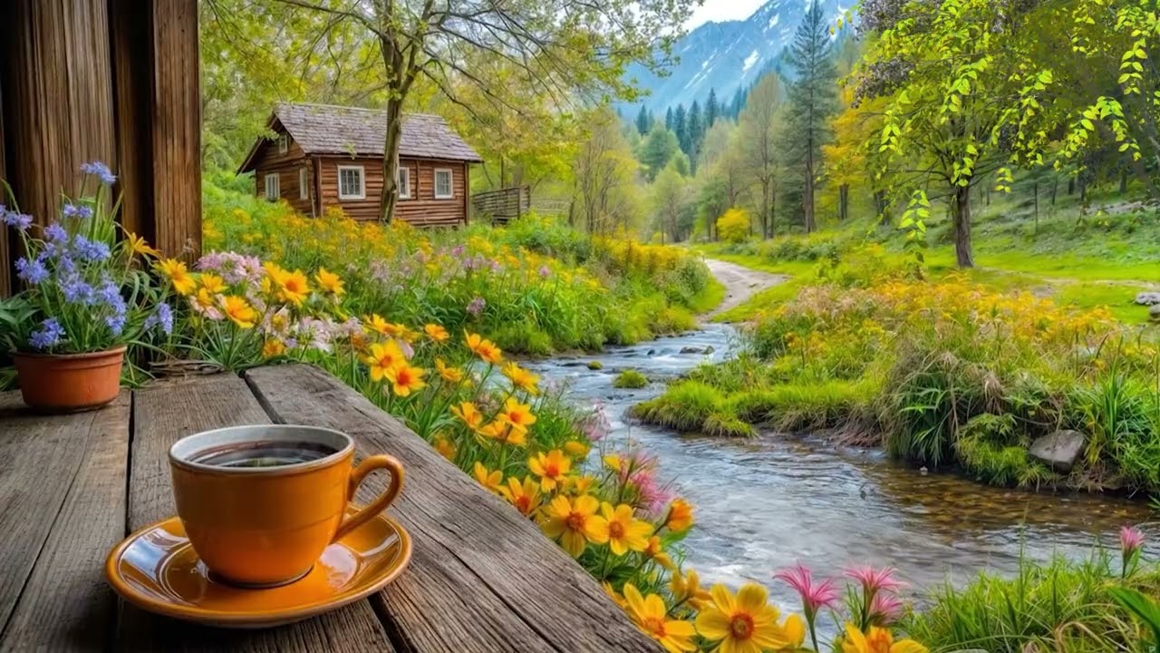 Summer Calm by the Mountain Stream 🌞🌿 | Cozy Cabin Porch Morning | Relax, Reset & Recharge