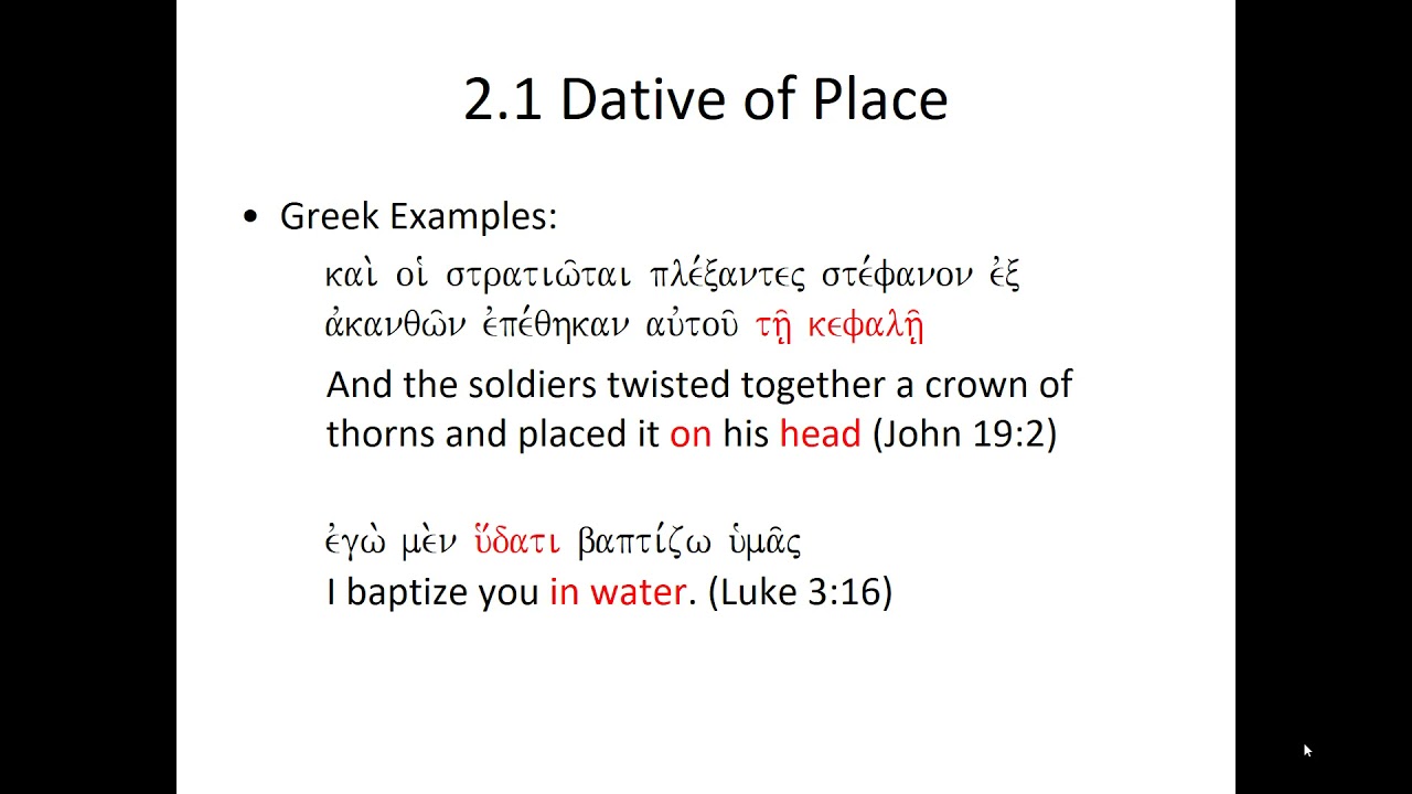Greek with David Hutchison Syntax 4: Dative