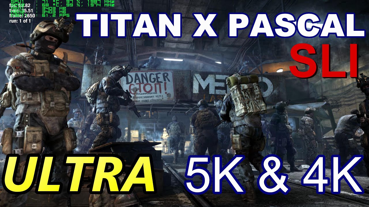 SLI Titan X Pascal - Metro Last Light ULTRA 5K & 4K Benchmark