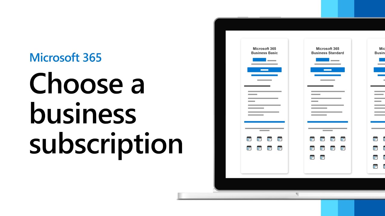 Выберите подписку на Microsoft 365 для бизнеса