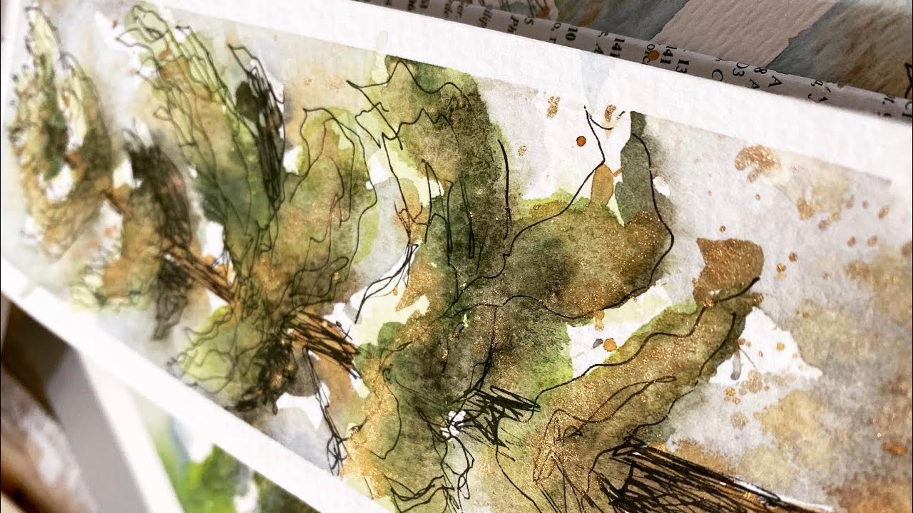 Tree painting - watercolour and ink