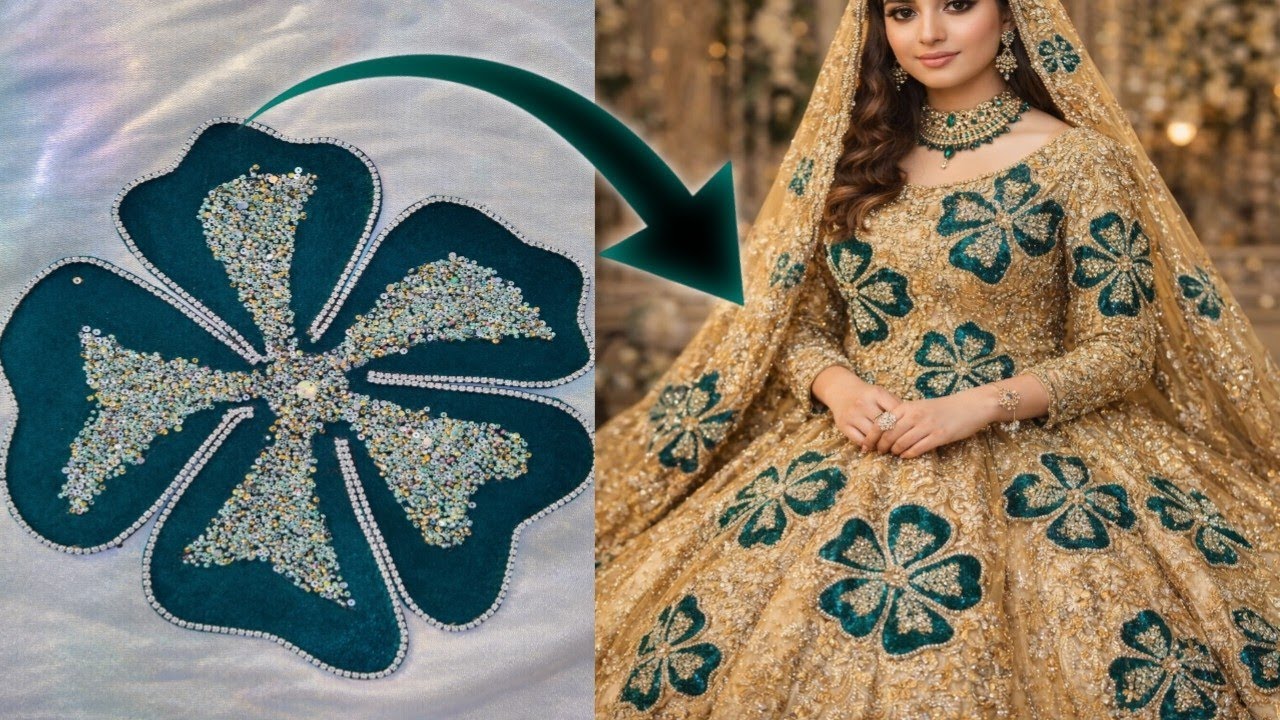 “Pakistani Dress Handmade Patch Work – Full Tutorial Step by Step” 🔥  / Beads & Sequins Patch Work 