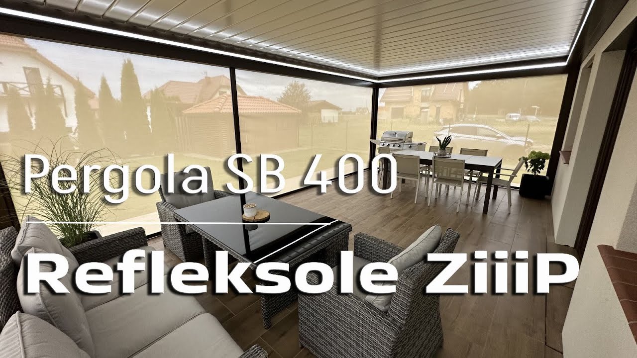 Pergola SB400 - pergola przyścienna w kolorze brąz x écru
