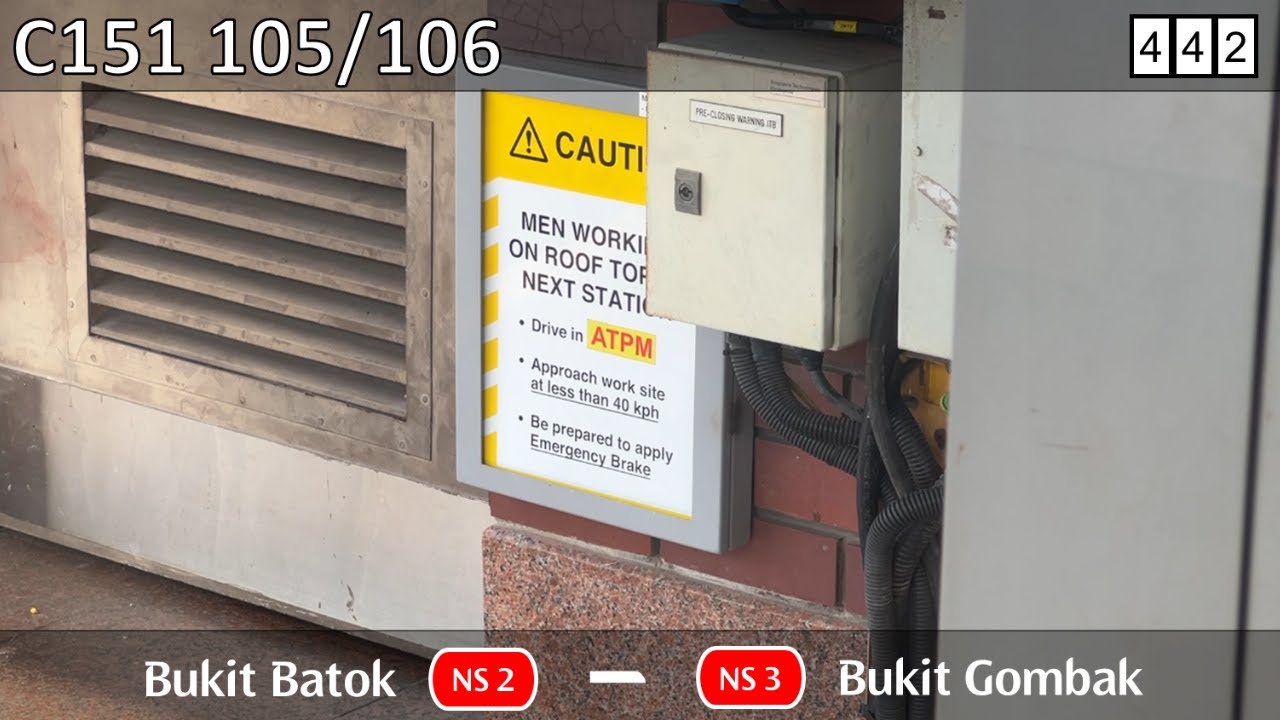[ATPM ; Men Working On Roof][SMRT] KHI C151 ~ 105/106 ~ NS2 Bukit Batok → NS3 Bukit Gombak