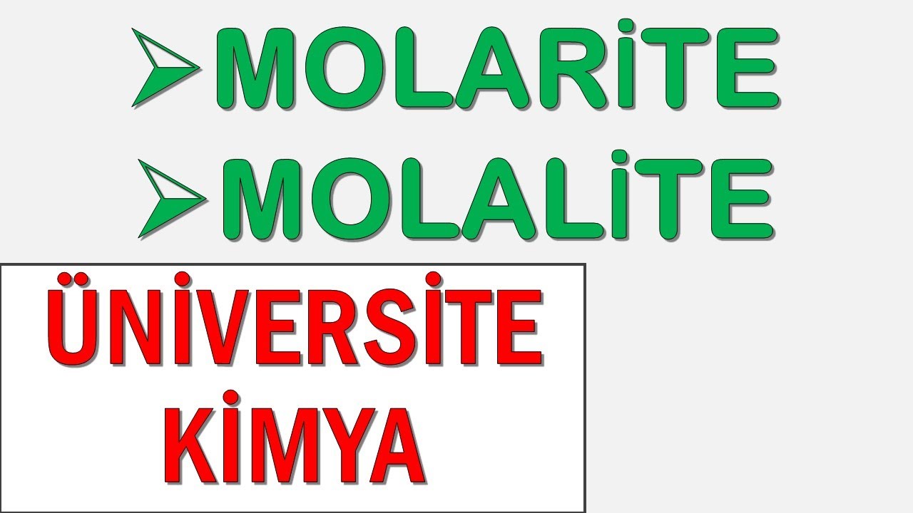 MOLARİTE-MOLALİTE AYRINTILI SORU ÇÖZÜMÜ