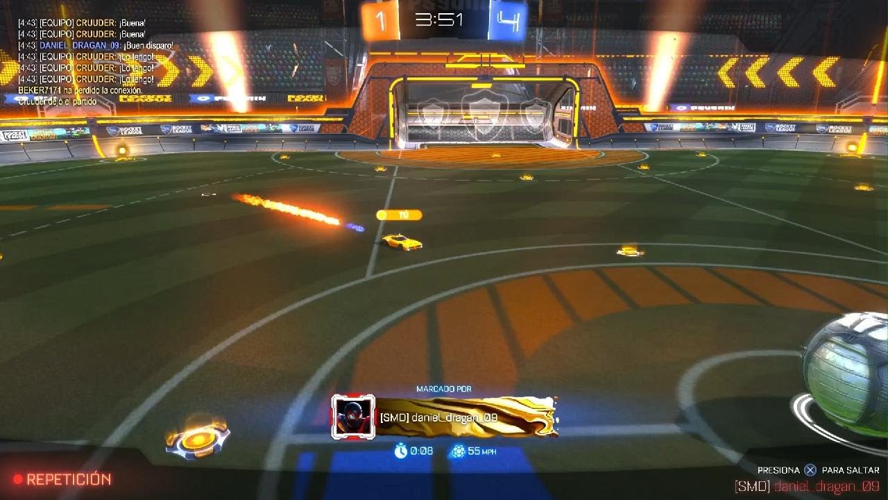 Jugando un a partida de Rocket League