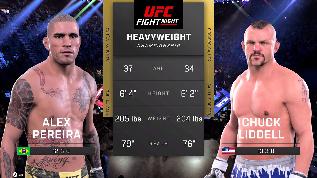 Alex Pereira vs Chuck Liddell Full Fight - UFC 5 Fight Night