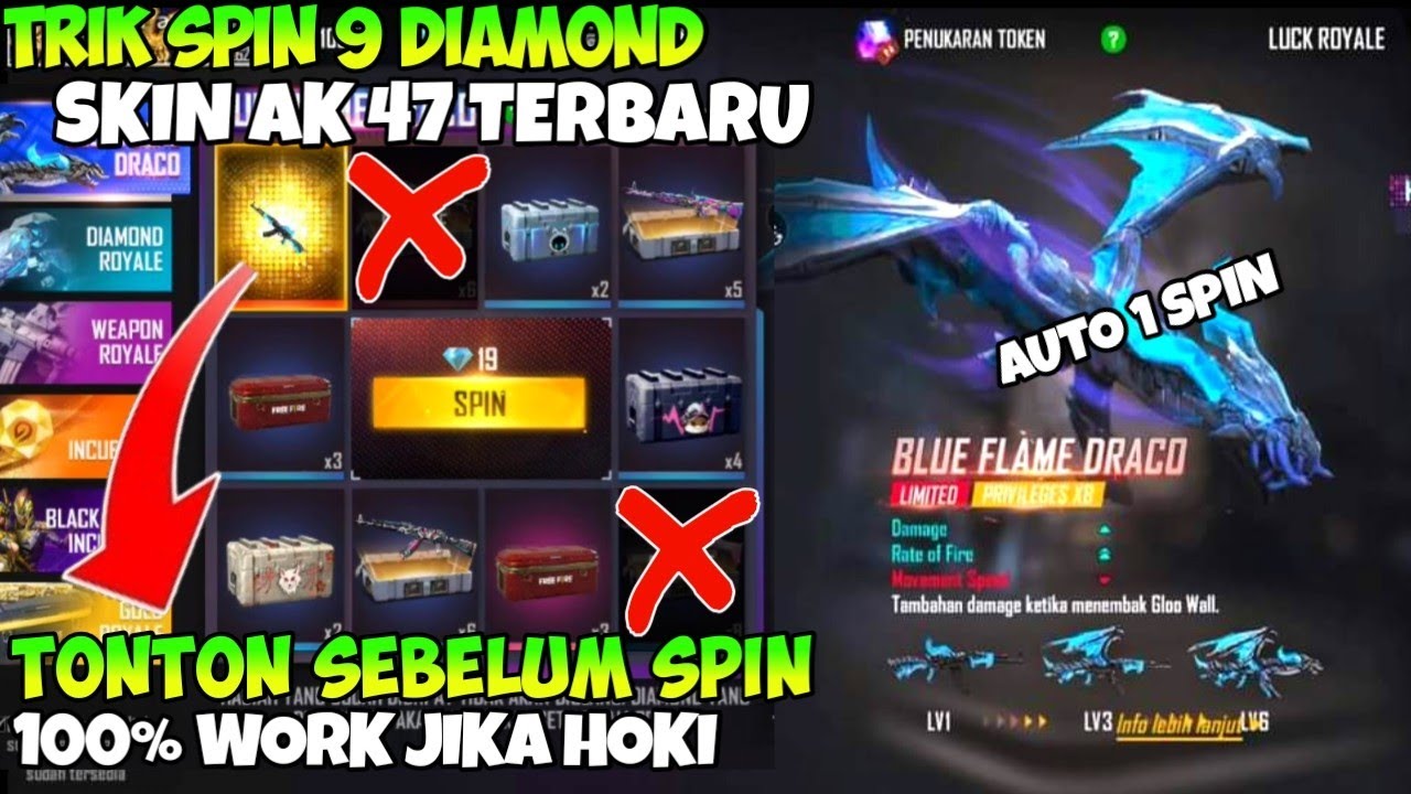 BORONG EVENT TERBARU SKIN AK 47.CUMAN 1X SPIN & MODAL 9 DIAMOND❓❗TONTON SEBELUM SPIN - FREE FIRE