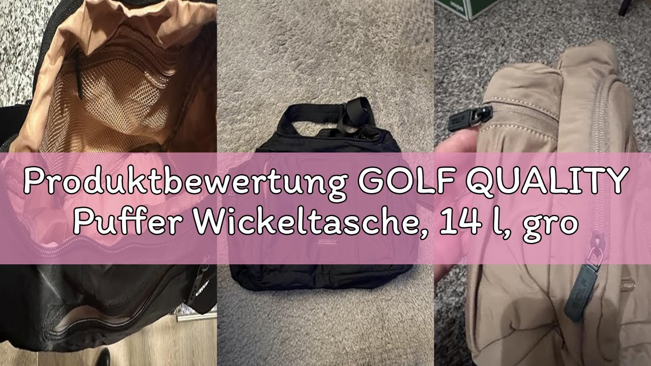 Produktbewertung GOLF QUALITY Puffer Wickeltasche, 14 l, große Kapazität, Reise-Wickeltasche, Crossb