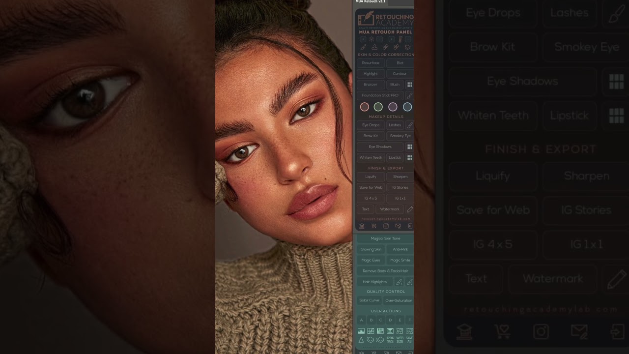 MUA Retouch panel magic 💫 #photoshoptutorials  #beautyretouching #skinretouch