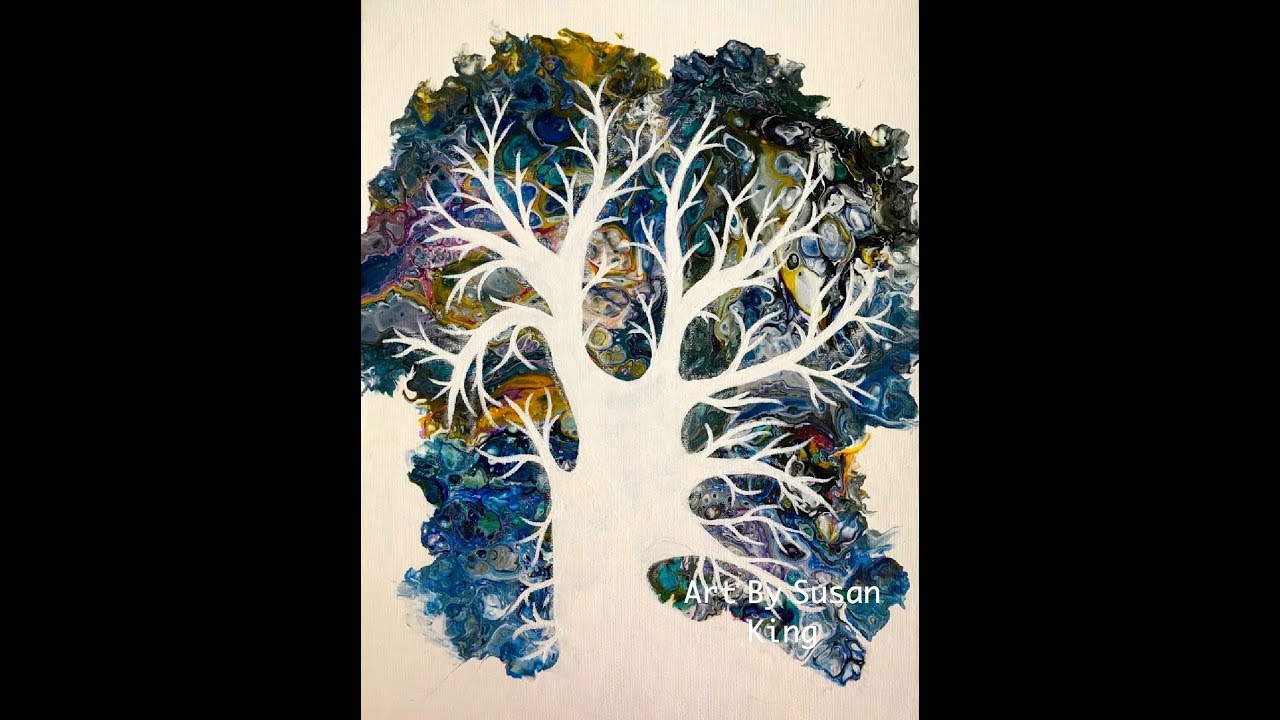 (112) How to Paint a Tree of Life over a Flip cup Painting - New