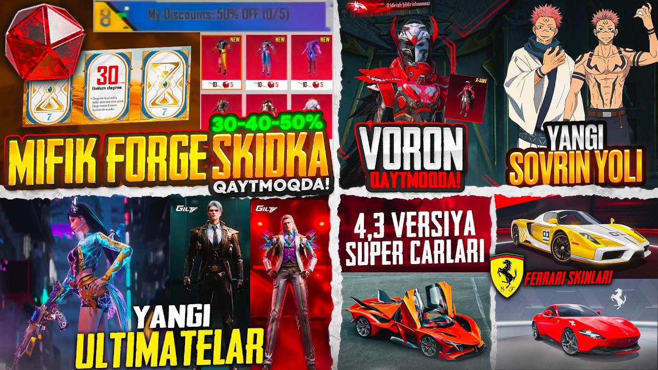 MIFIK FORGEga SKIDKALAR va VORON QAYTMOQDA?! 😱 SOVRIN YOLI | YANGI ULTIMATE va SUPAR-CAR + FERRARI 😍