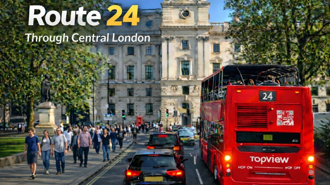 London Bus Route 24 | Pimlico To Hampstead Heath Via Westminster Camden & Trafalgar Square | 4K HDR