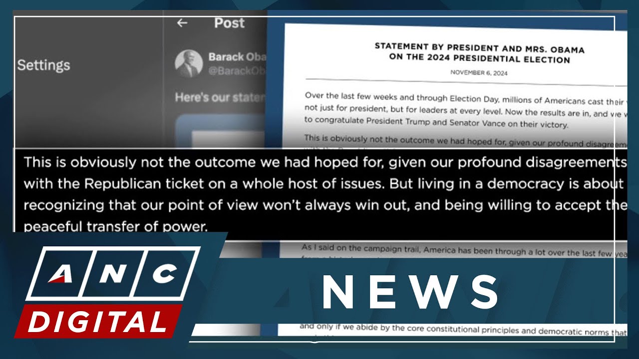 Obama: 2024 U.S. election result not the outcome we hoped for | ANC