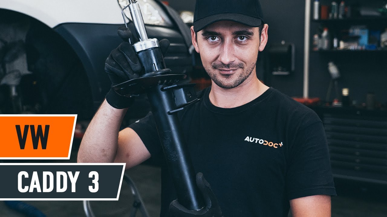 How to change a front shock strut on VW CADDY 3 Van [TUTORIAL AUTODOC]