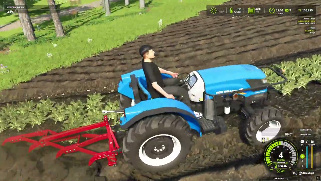 fs25 de tarla sürdük