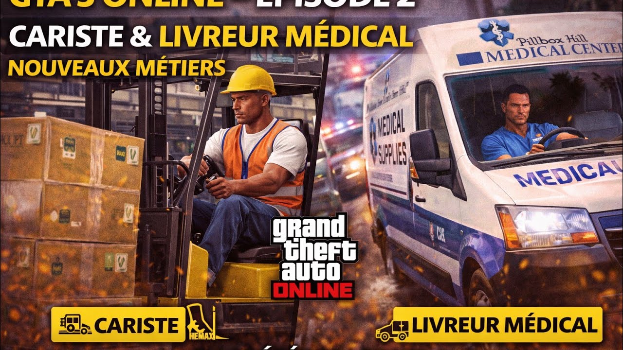 GTA 5 ONLINE – ÉPISODE 2 | Cariste & Livreur médical 🚚💉 | Nouveaux métiers