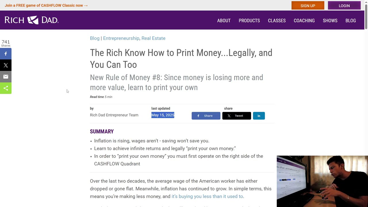 Rich Dad advice on how to print your own money