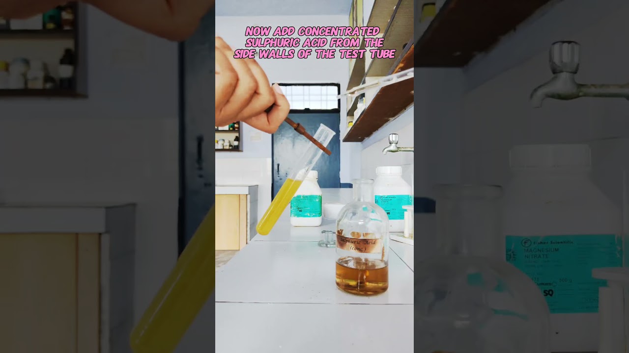 Brown Ring test for Nitrate ion - Salt analysis #cbse12thchemistry #cbseboard #upboard #experiments