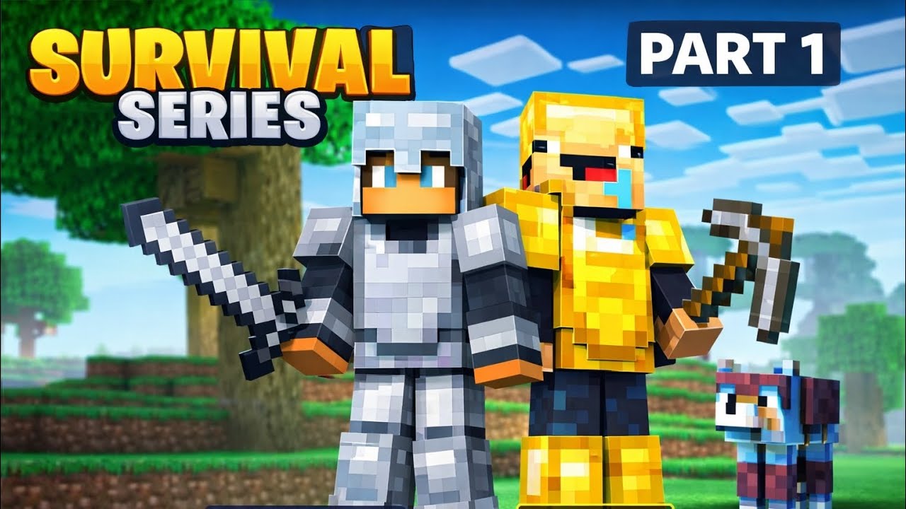 Minecraft survival series🔥 but!! With my noob brother 🤡 @playwitharyan0