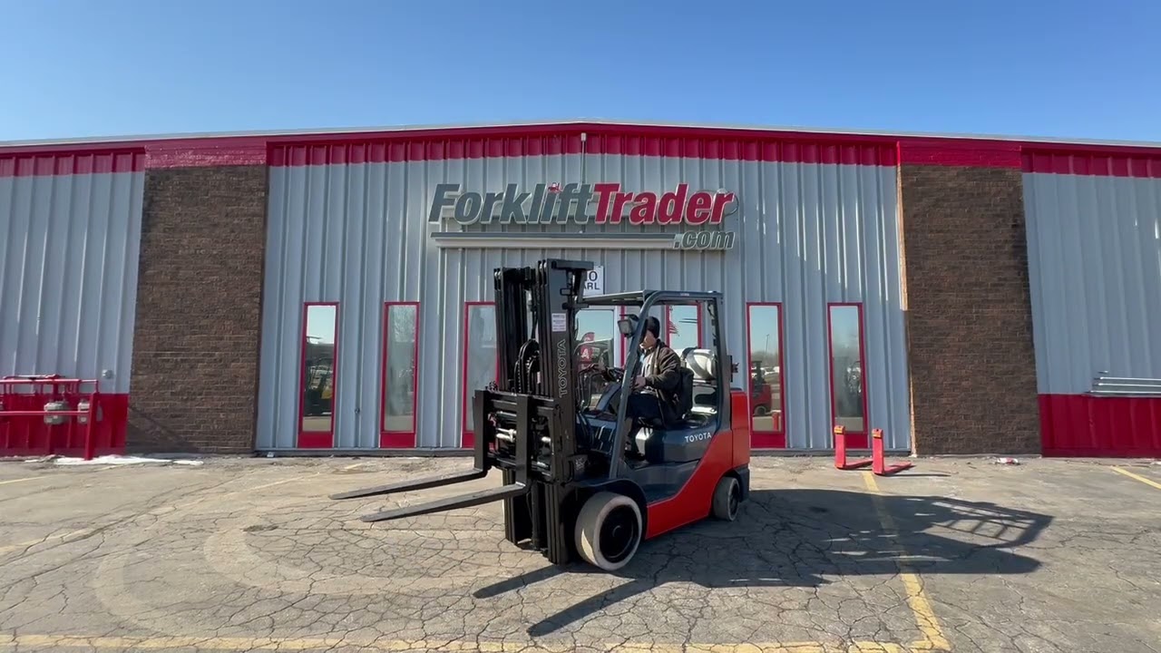 2010 TOYOTA 8FGCU32 CUSHION TIRE 6500LB FORKLIFT WITH SIDE SHIFTING FORK POSITIONER