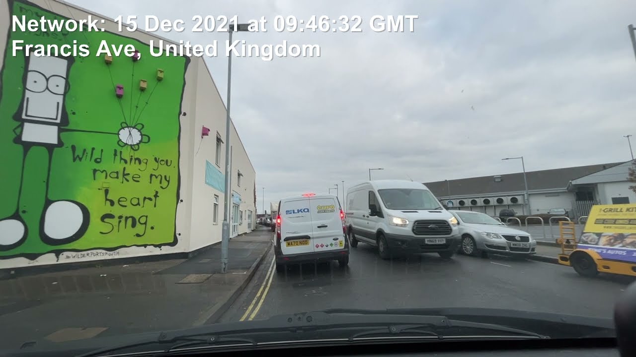 🇬🇧 driving from Eastney to Paulsgrove on an overcast day