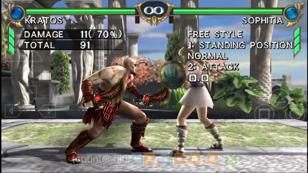 KRATOS combo guide Soul Calibur - Broken Destiny