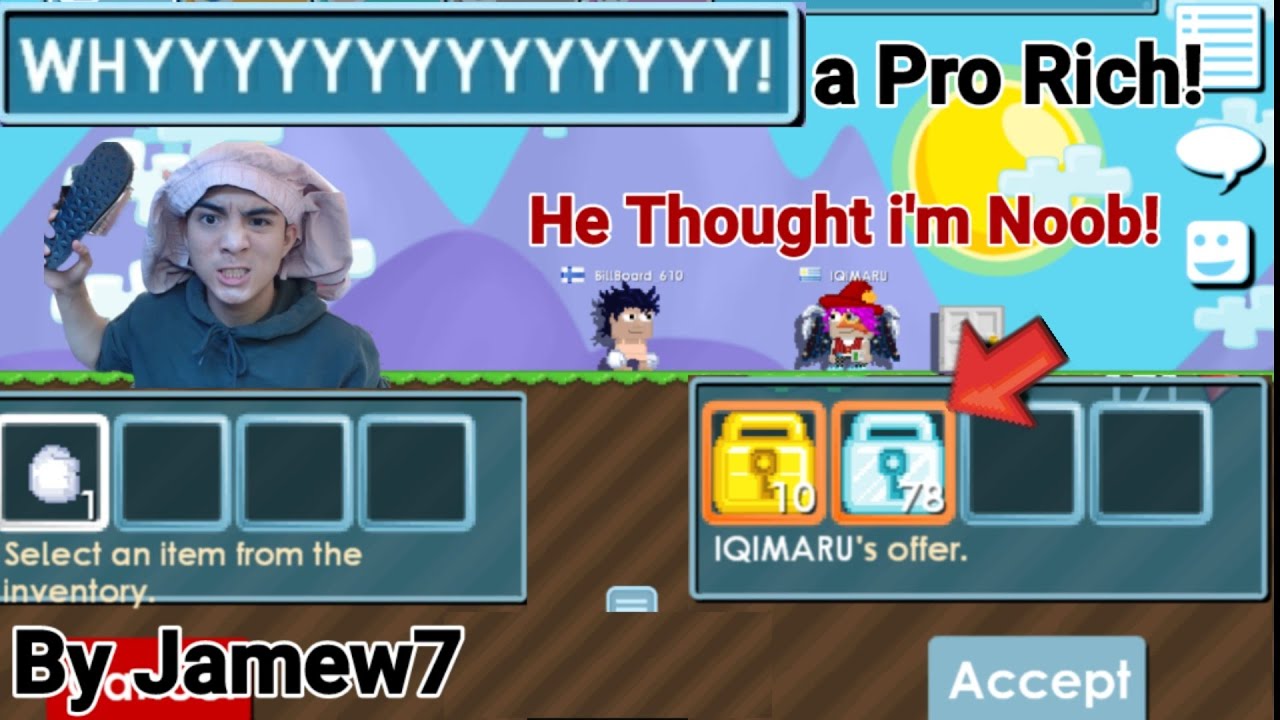 a Pro Rich Tried Scamming Me! 🤣 (WHYYYYYYYYYYYYYYYYYYYYYY!) OMG!! | Growtopia | Jamew7