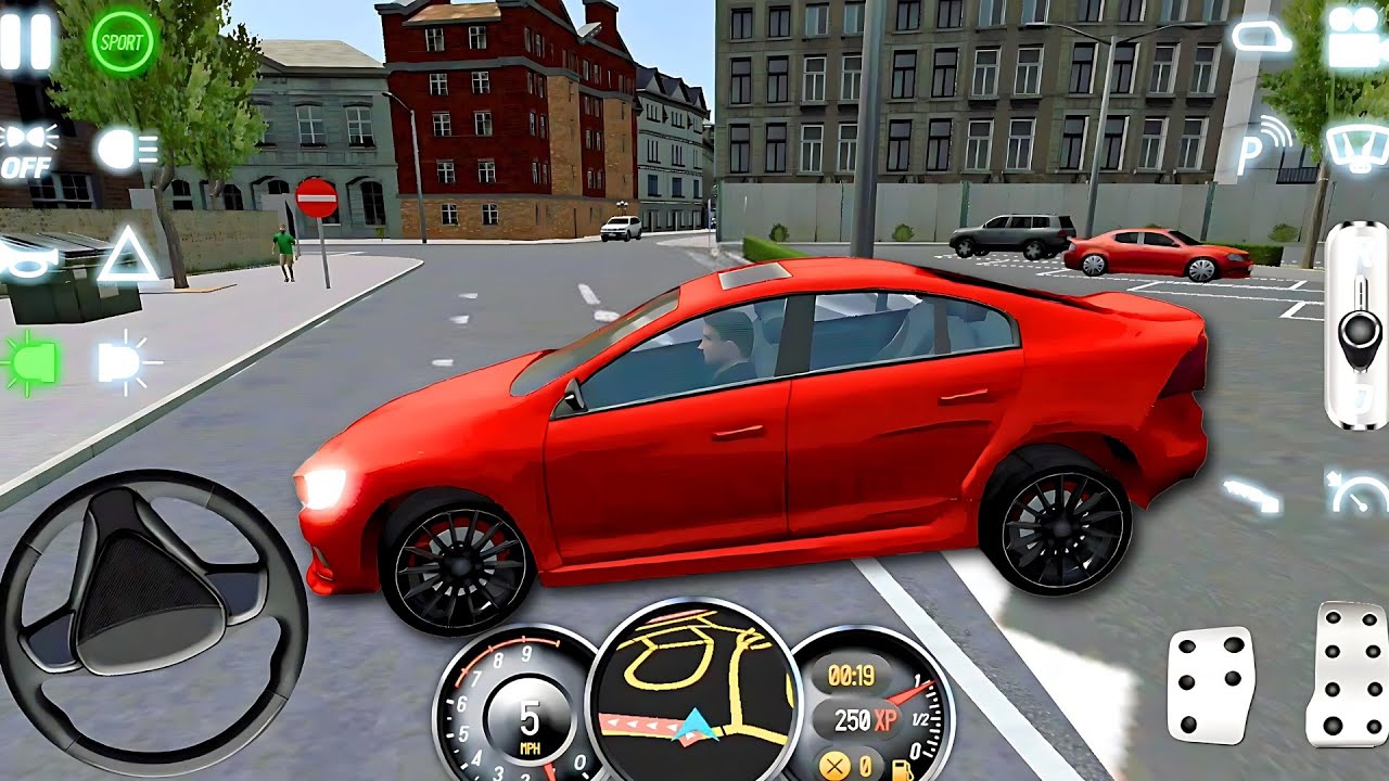 Driving School 2017: Passing the Milan Driving Test in a Red Sports Car - Android Gameplay