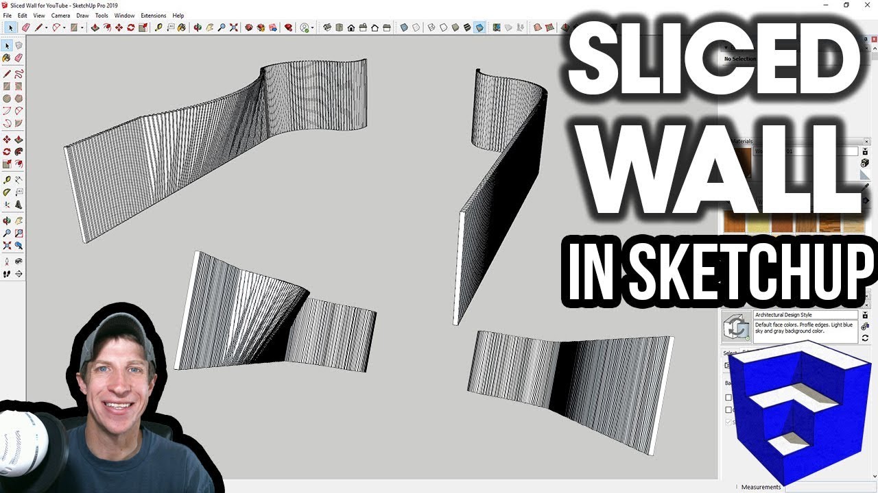 Creating a SLICED WALL in SketchUp with Slicer and PathCopy