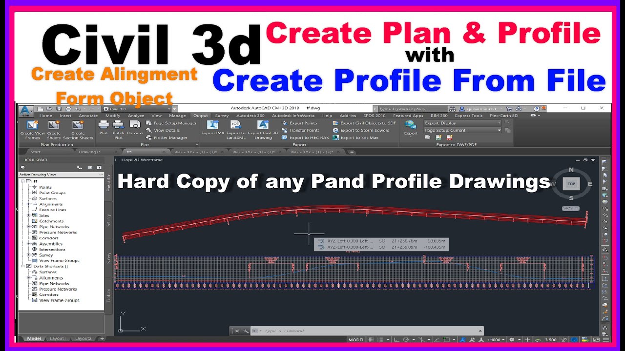 How to Create Profile From File Create Alignment From Object In Autocad Civil 3D |Autocad Civil 3D|