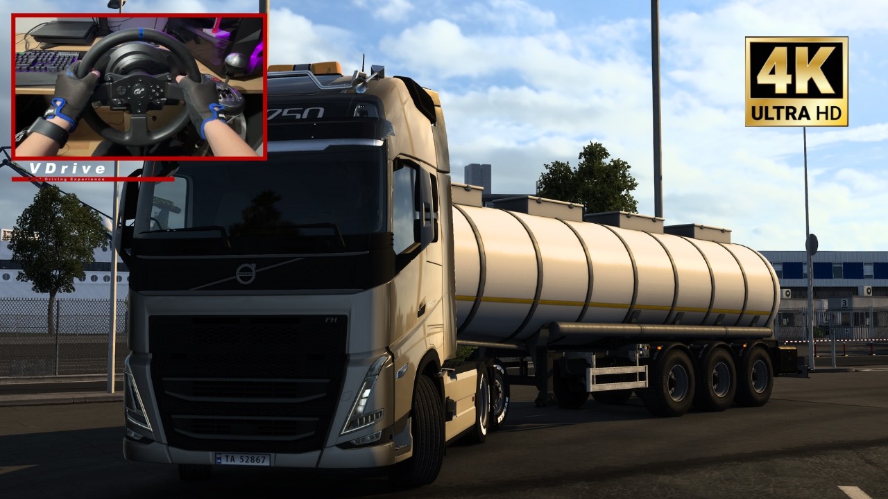 EURO TRUCK SIMULATOR 2 | AALBORG TO LINKÖPING | 24T JUICE DELIVERY | T300 RS STEERING WHEEL GAMEPLAY