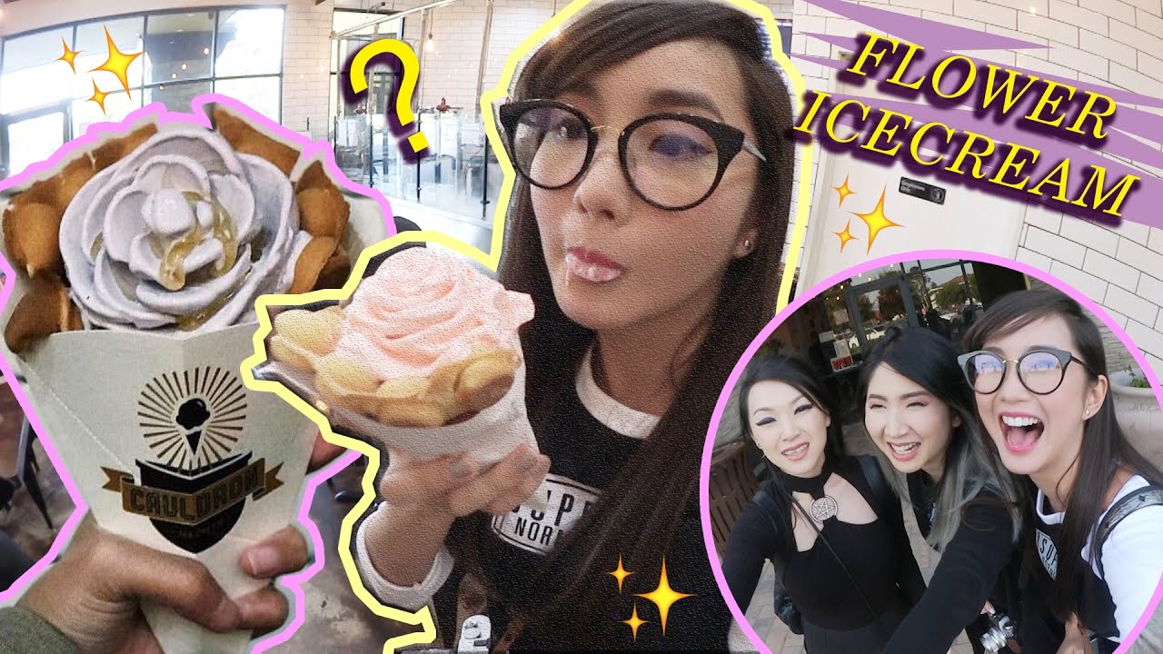 Handmade FLOWER ICE CREAM in California - Alodia Vlog