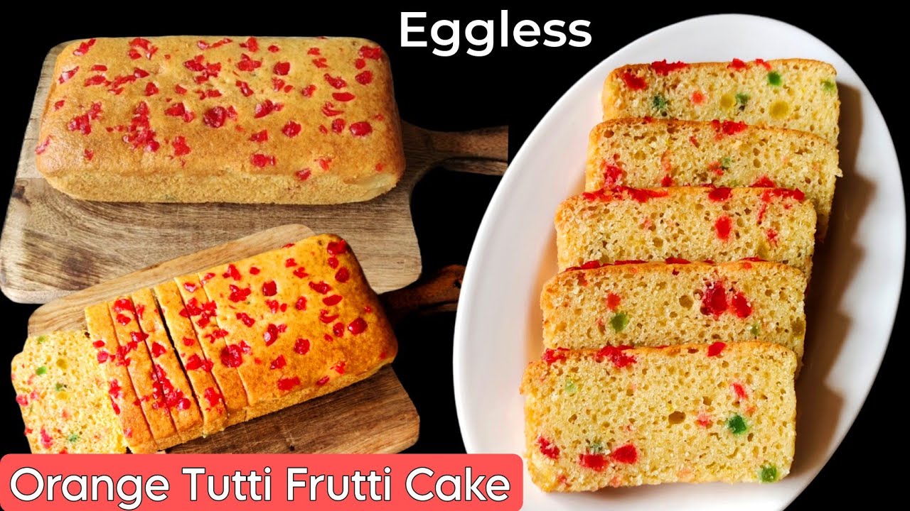 Eggless Orange Tutti Frutti Cake |Easy Loaf Cake With Suji |Soft Spongy Cake Recipe@MadhavisKitchen