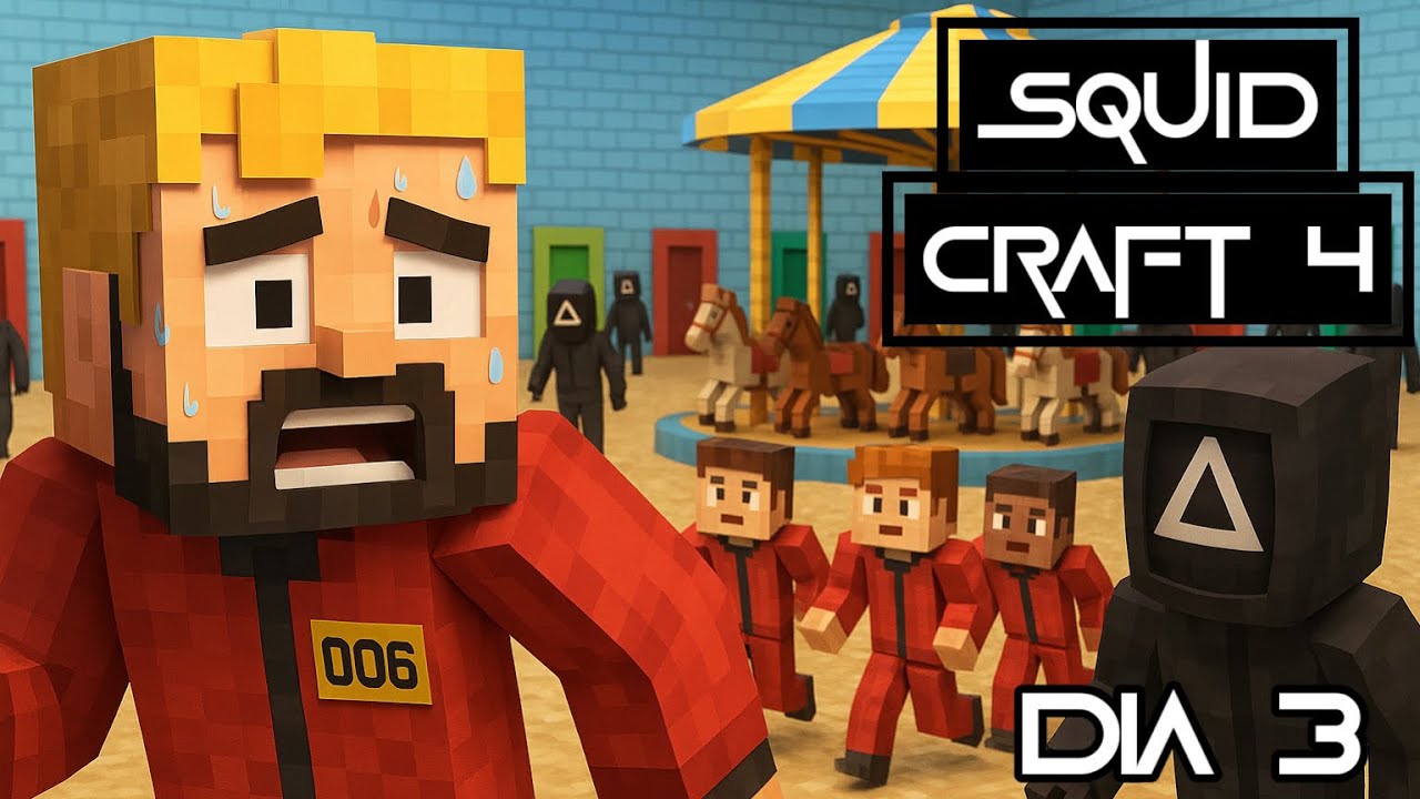 SQUID CRAFT GAMES 4 🦑 DÍA 3 | Superamos el CARRUSEL 🎠 y el OVERCOOKED 🔥 | ¿Noche FINAL?