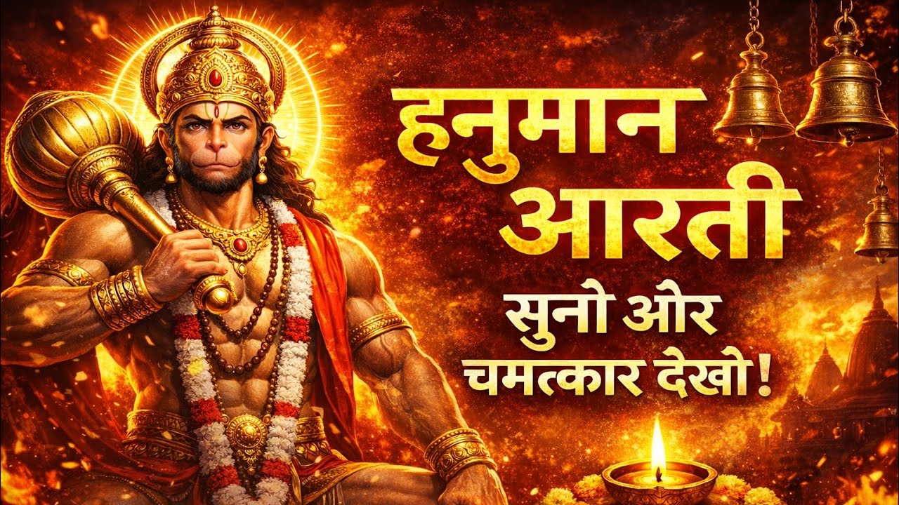 श्री हनुमान आरती।। आरती कीजै हनुमान लला की।। Powerful Hanuman Aarti
