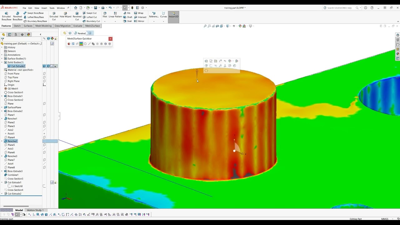 Tutorial Instant Compare - Scan To CAD - Mesh2Surface for SOLIDWORKS
