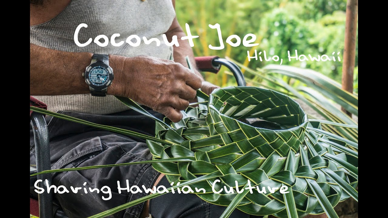 Hawaii's Coconut Joe Weaves a Palm Fronds Hat