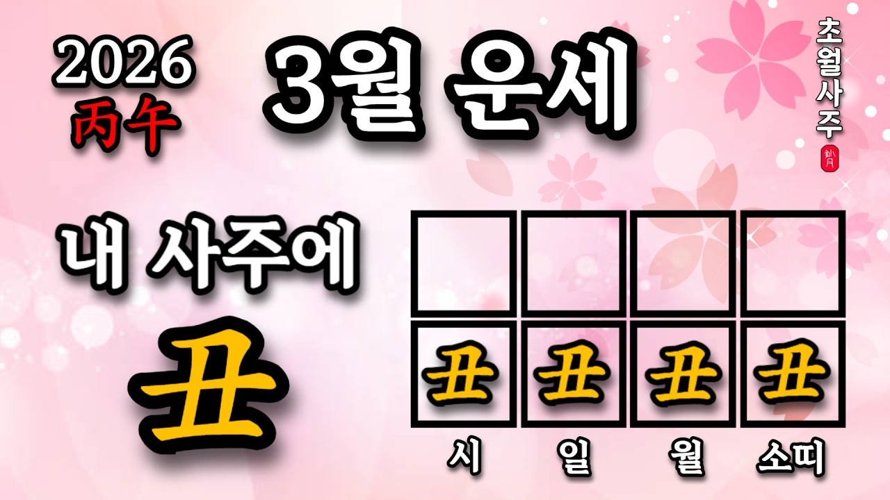 [3월운세] 내 사주에 축(丑)이 있으면, 신묘월에는?