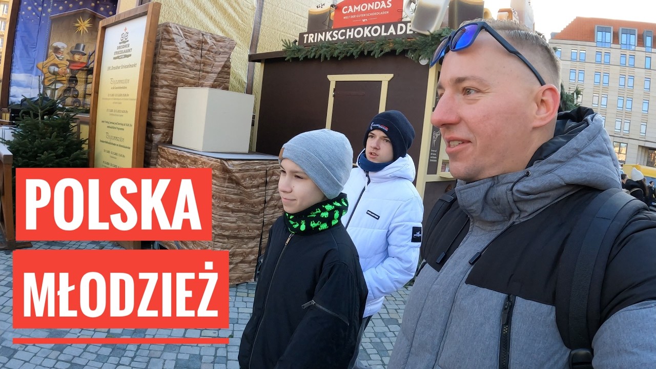 Młodzi Polacy w Dreźnie, wizyta na jarmarku chwile przed otwarciem. KoKoPol