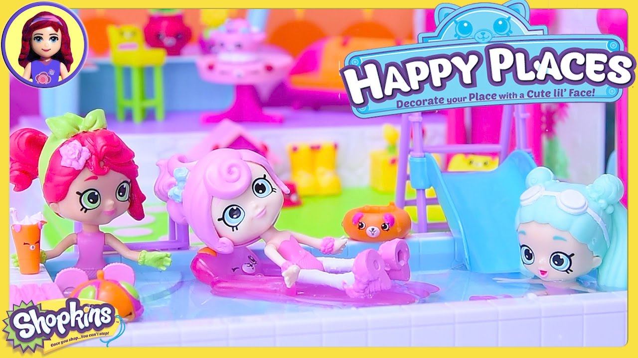 Shopkins Happy Places Pool Sun Deck Plant Patio Garden Petkins Setup Review Kids Toys