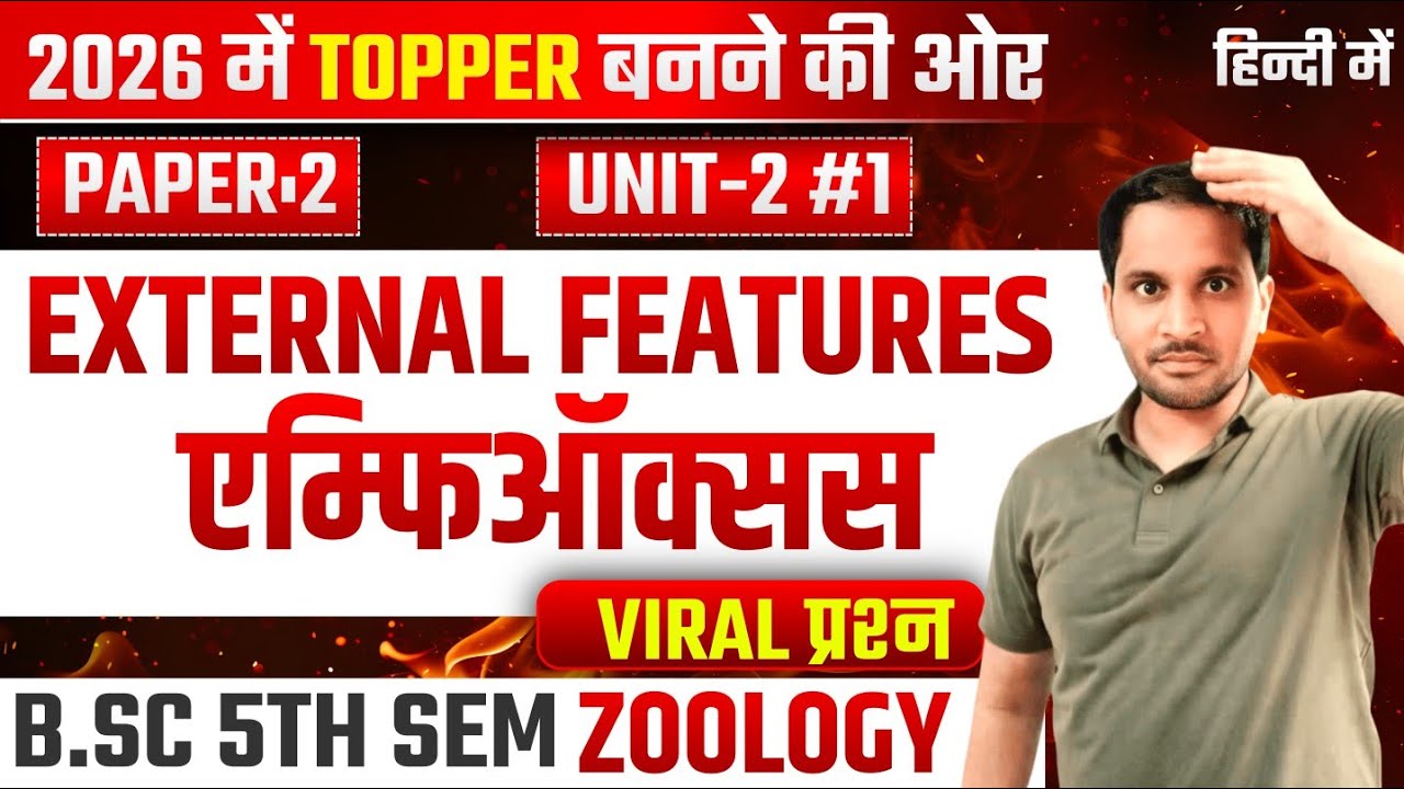 Amphioxus Bsc 5th Semester | Amphioxus Bsc 3rd Year in Hindi | External Features of Amphioxus