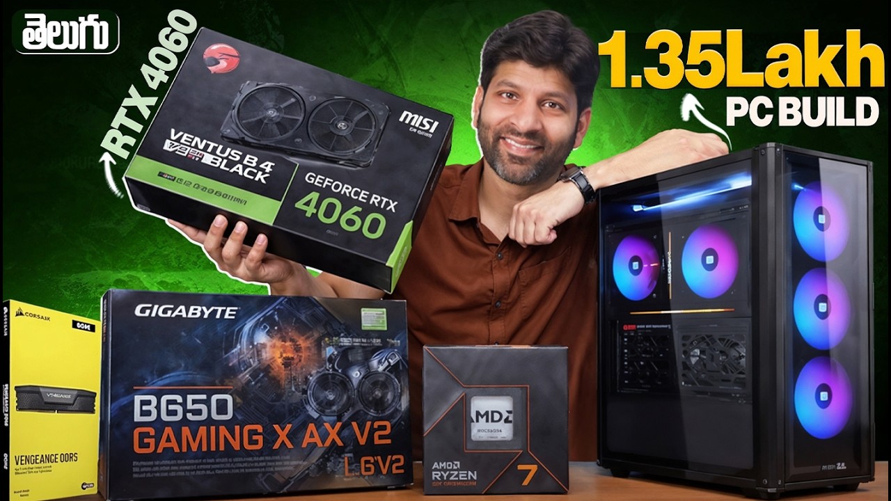 RTX 4060 PC Build | AMD RYZEN 7 7700X PC Build | Telugu