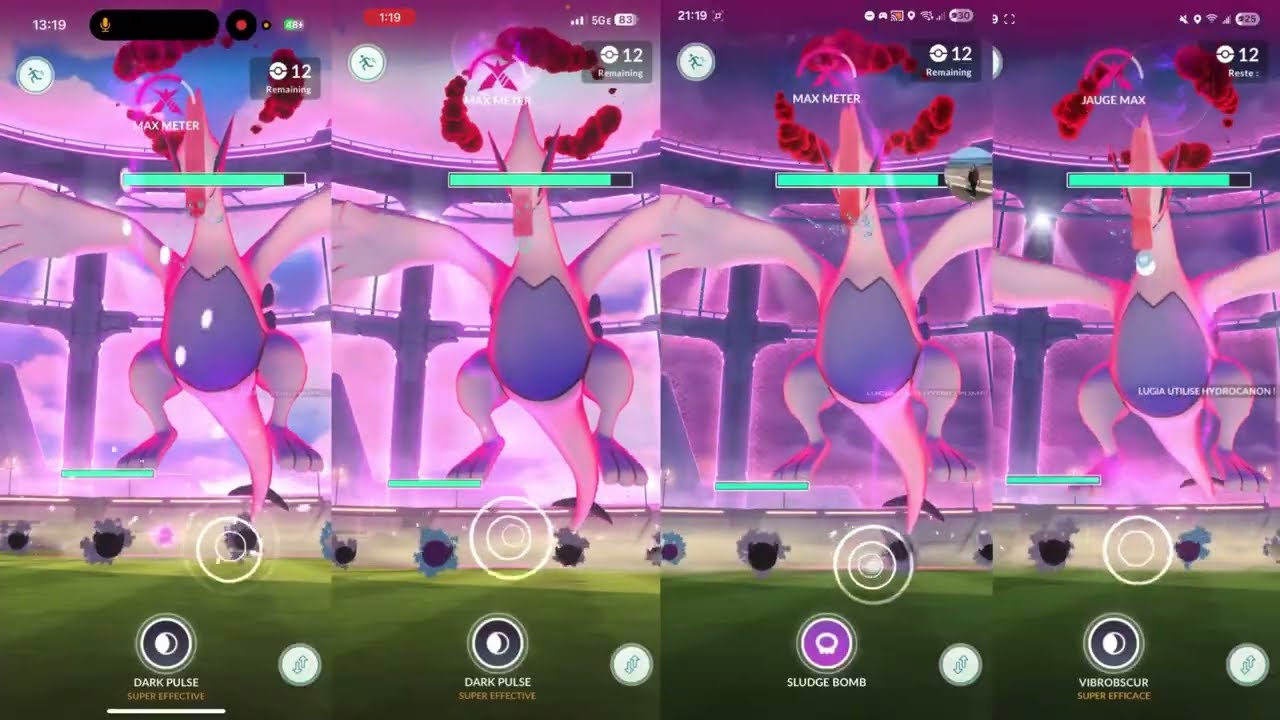 Dmax Lugia Quad (Target: Aeroblast/ Hydro Pump) with Gastly