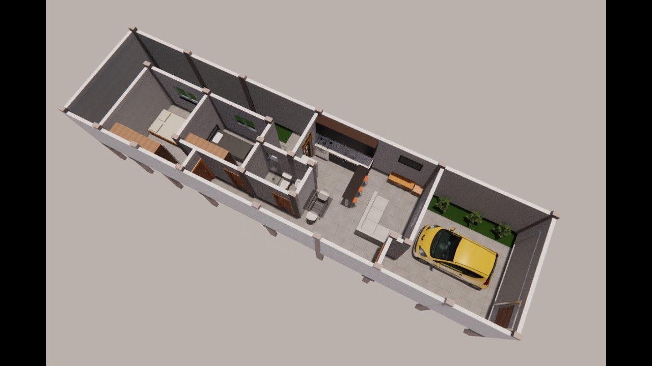 Casa térrea terreno 5x20 com 2 dormitórios.