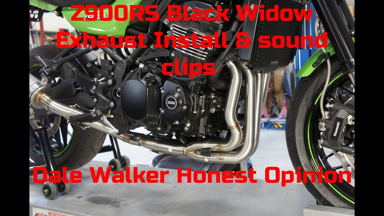 Kawasaki Z900RS Cafe Black Widow Exhaust Test Fit & Start Up Dale Walker